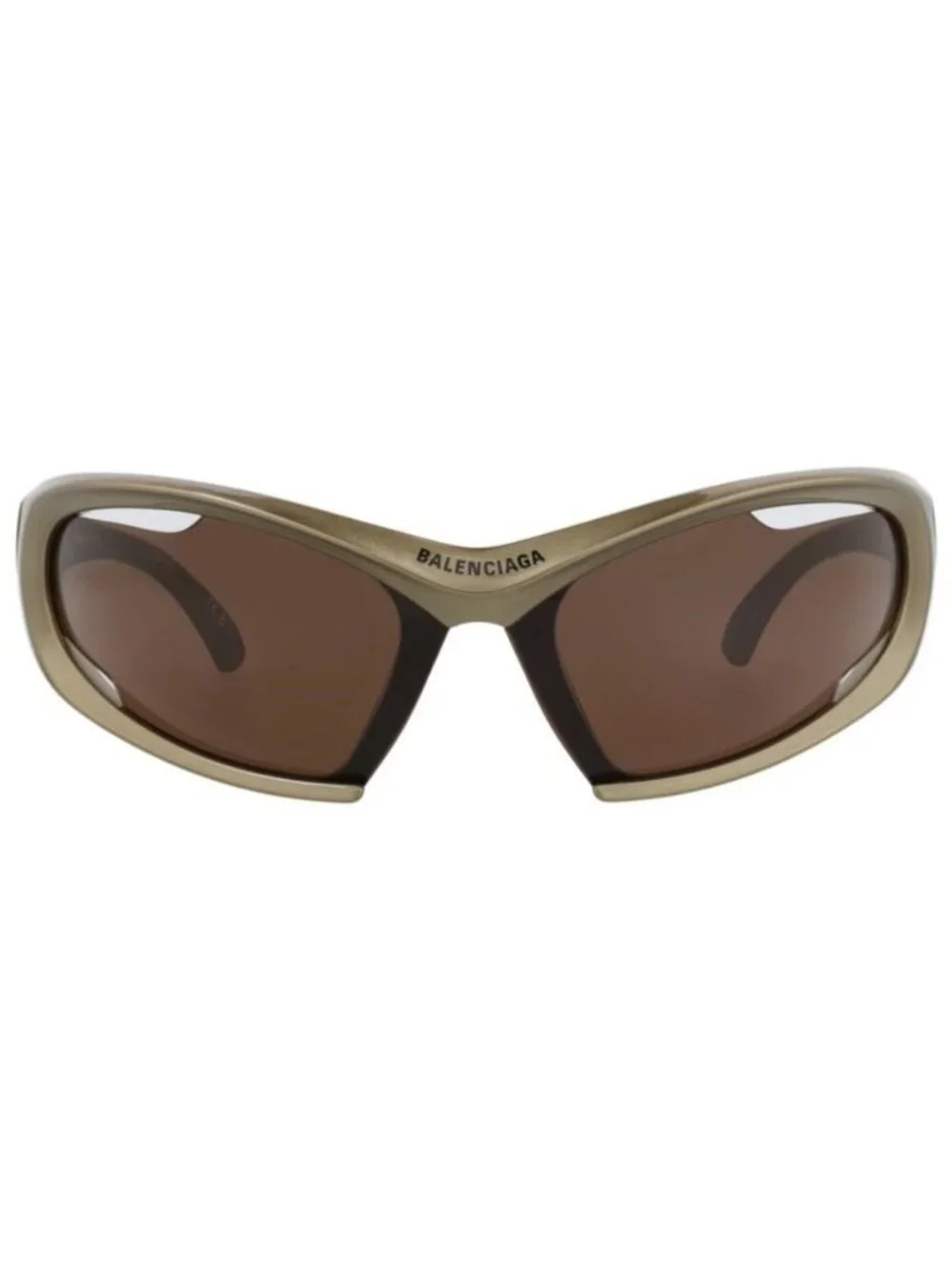 New Balenciaga Unisex Shield/Wrap Green Green Brown Fashion Designer Sunglasses